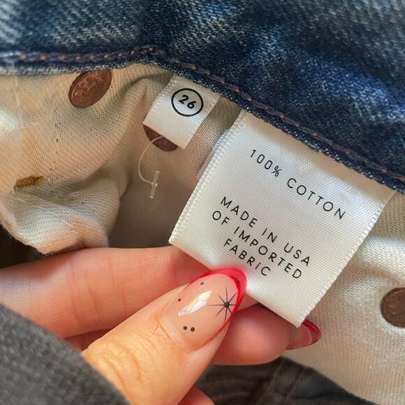 GIRLFRIEND Karolina 26 Petite Distressed Straight Leg Jeans A Little More Love - Picture 5 of 8